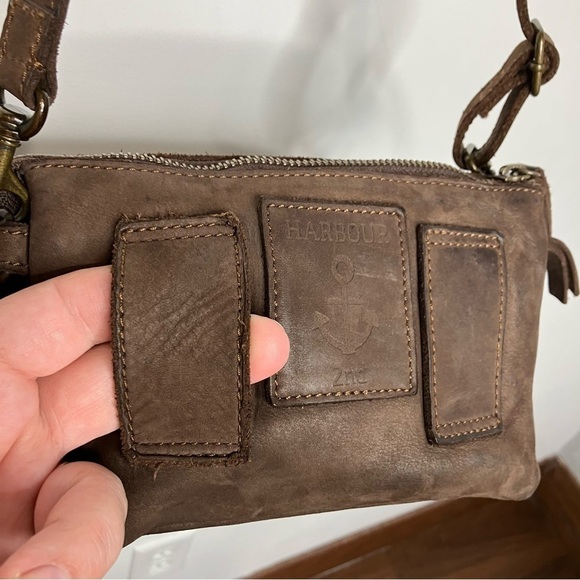 Anthropologie Harbour 2nd Luna Crossbody bag brown leather small mini bag - Picture 7 of 12